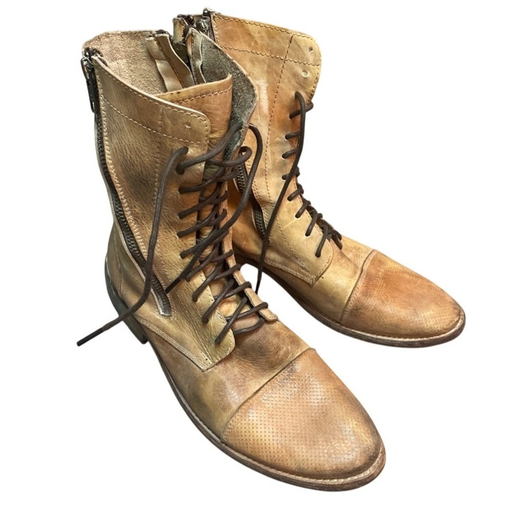 BED|STU Rustic Brown Lace-Up Leather Boots size 9